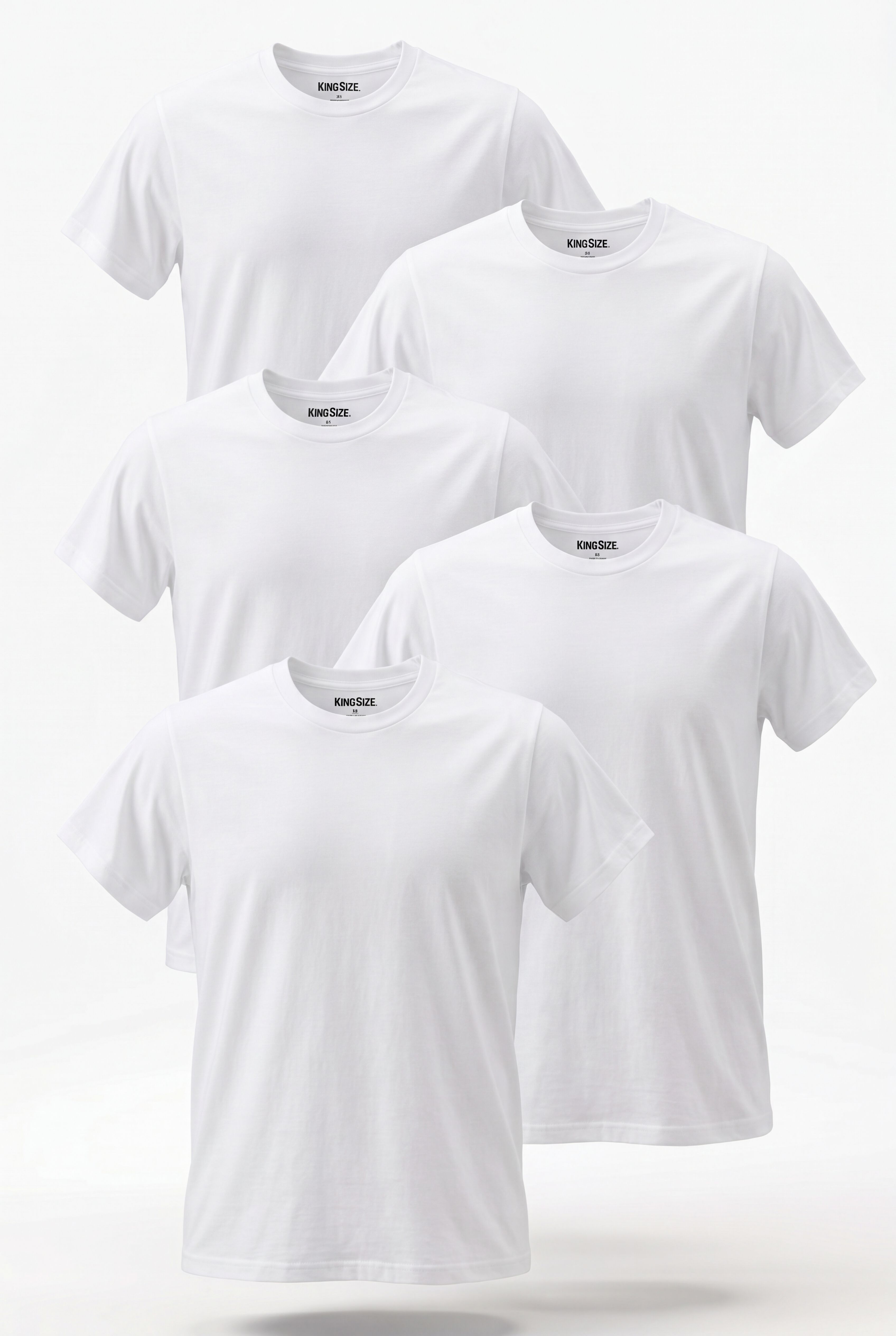 5-pack Cotton Crewneck Undershirts, WHITE, alternate image number 2