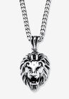 Lion's Head Pendant Necklace , STAINLESS STEEL, hi-res image number null
