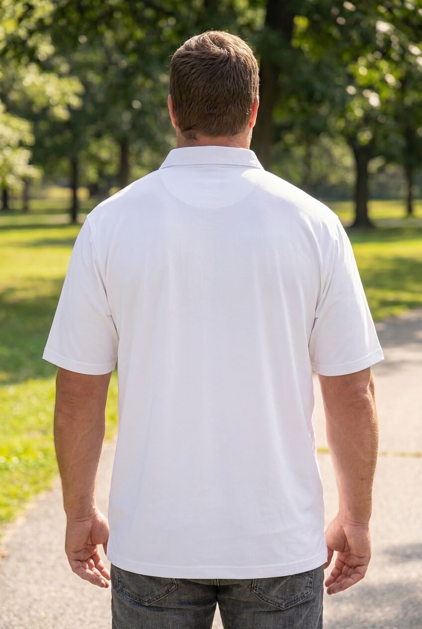 Big and Tall Americana Polo from KingSize, WHITE, alternate image number 4
