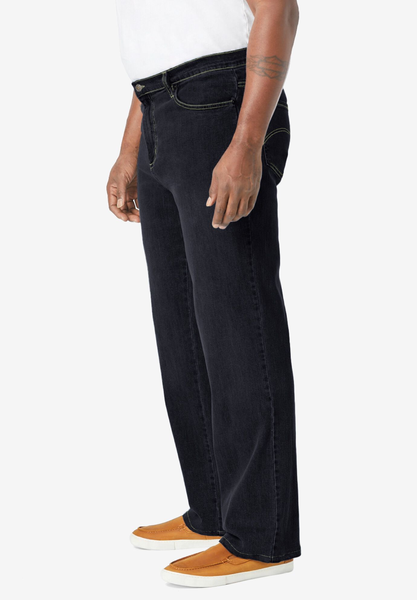 Liberty Blues&trade; Loose Fit 5-Pocket Stretch Jeans, DARK INDIGO, alternate image number 2