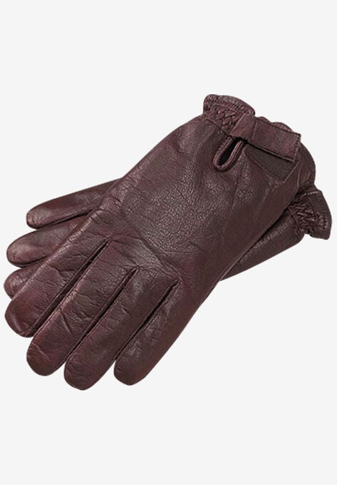 EXTRA-LARGE ADJUSTABLE DRESS GLOVES, DARK BROWN, hi-res image number null