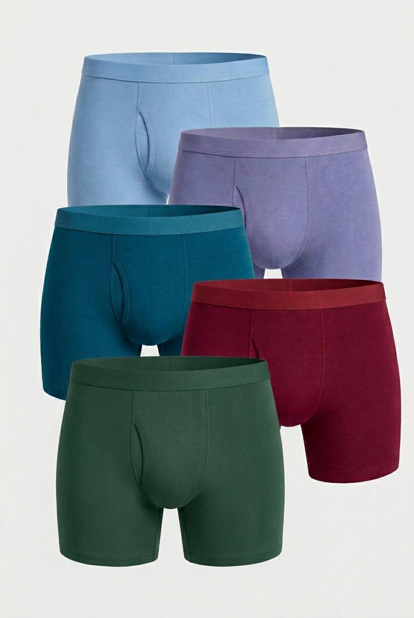 Cotton Boxer Briefs 5-Pack, ASSORTED COLORS, hi-res image number 0