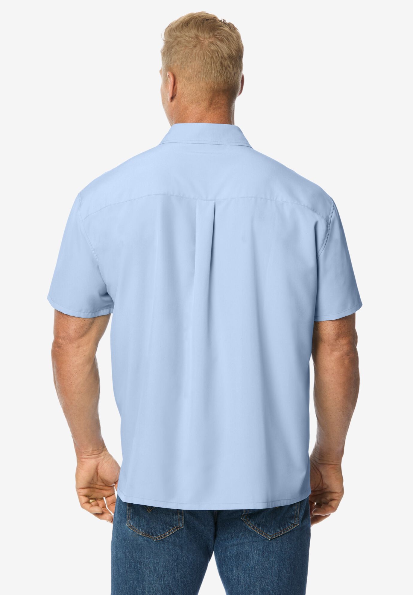 Double Pocket Short Sleeve Performance Shirt, SKY BLUE, on-hover image number 1