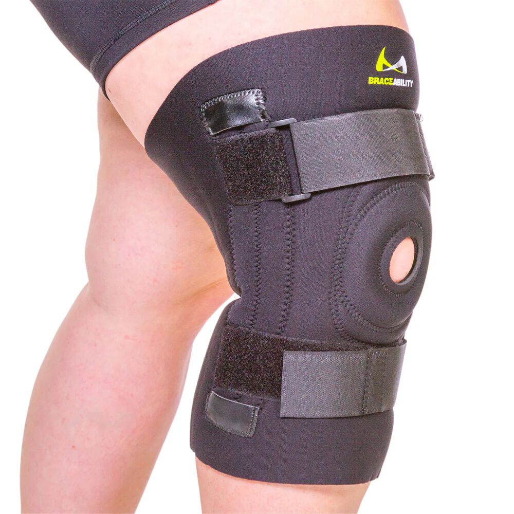 Plus Size Knee Brace, BLACK, hi-res image number 0