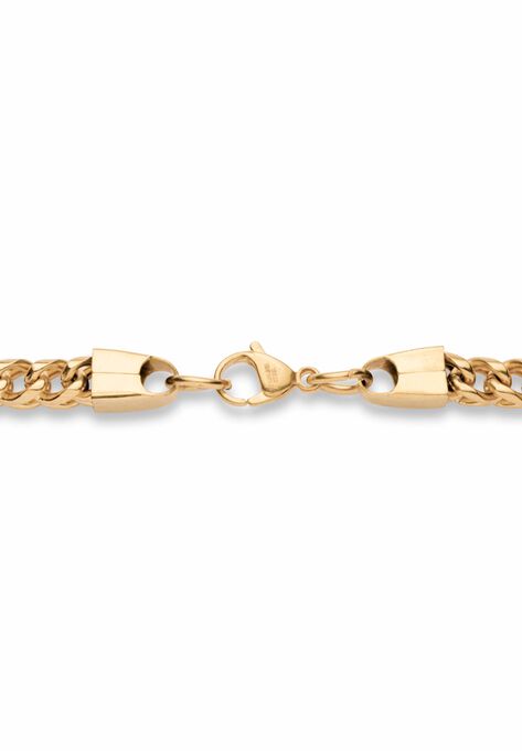 Gold Ion-Plated Stainless Steel Curb-Link 24" Chain and 9" Bracelet Set, , on-hover image number null