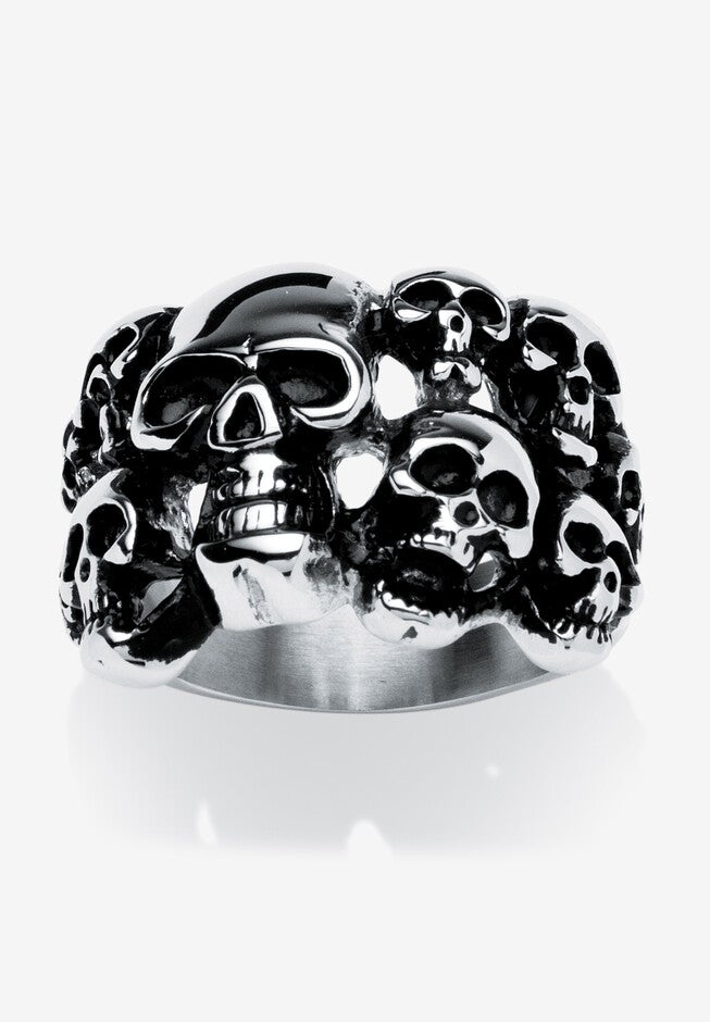 Skull Ring, STAINLESS STEEL, hi-res image number 0