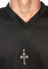 Cross Pendant Cord Necklace , , alternate image number null