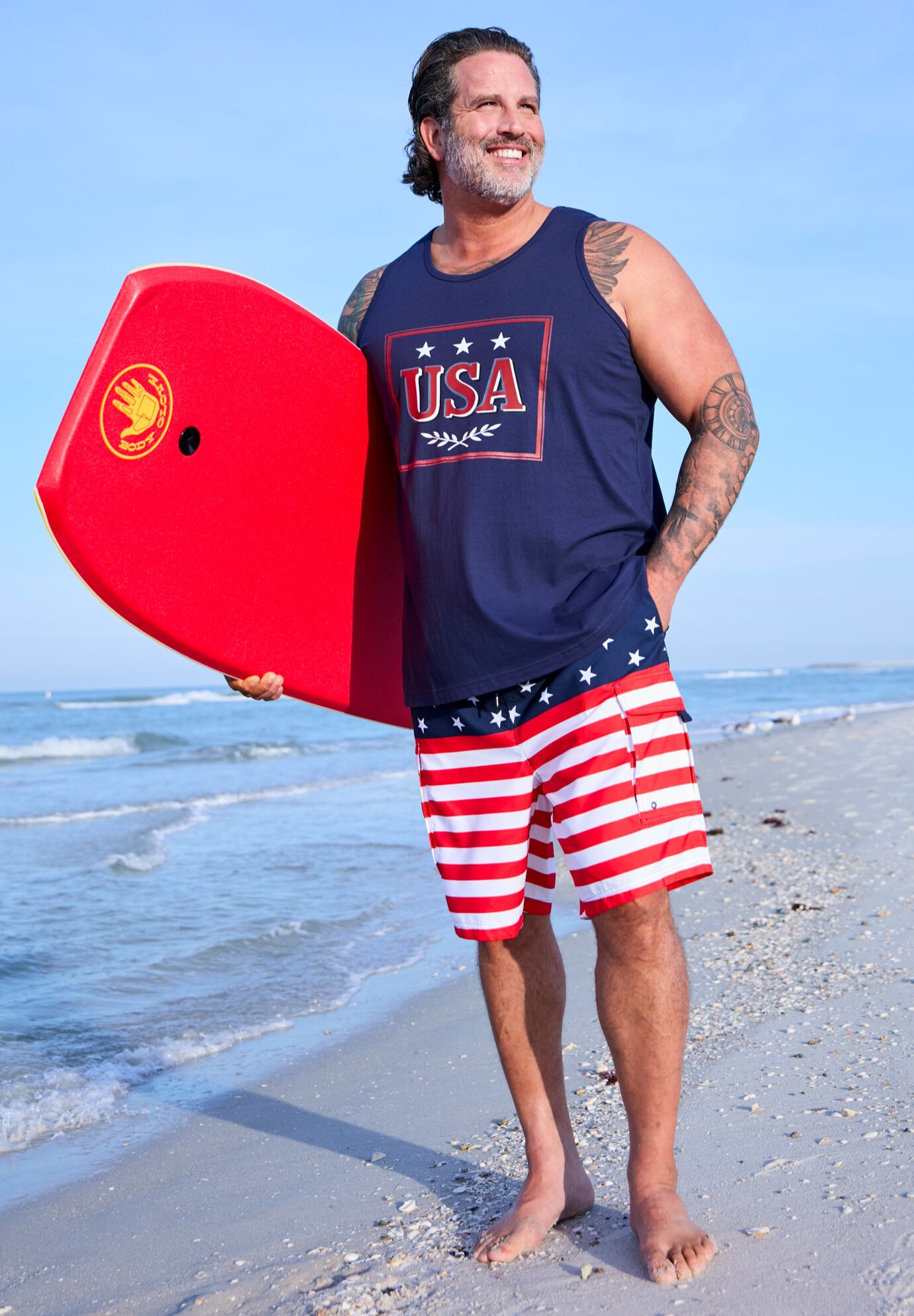 8 inches Printed Cargo Swim Trunks, , alternate image number 4