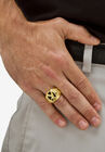 Men's Yellow Gold over Sterling Silver Natural Black Onyx Eagle Ring, , alternate image number null