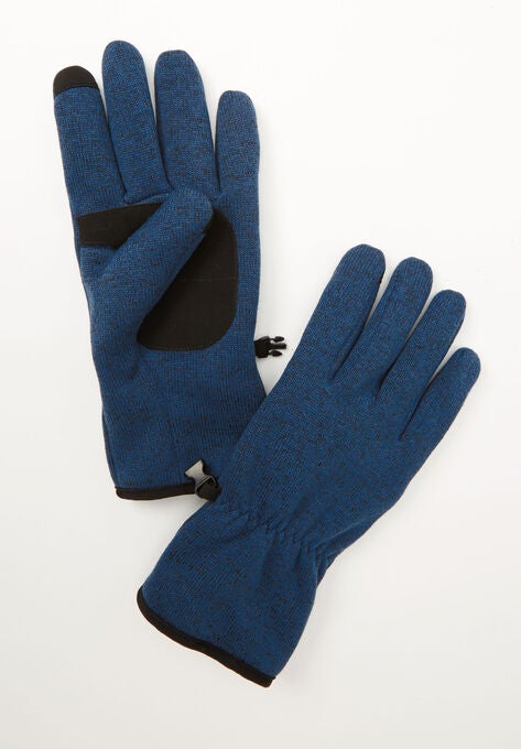 Sweater Fleece Gloves, NAVY MARL, hi-res image number null