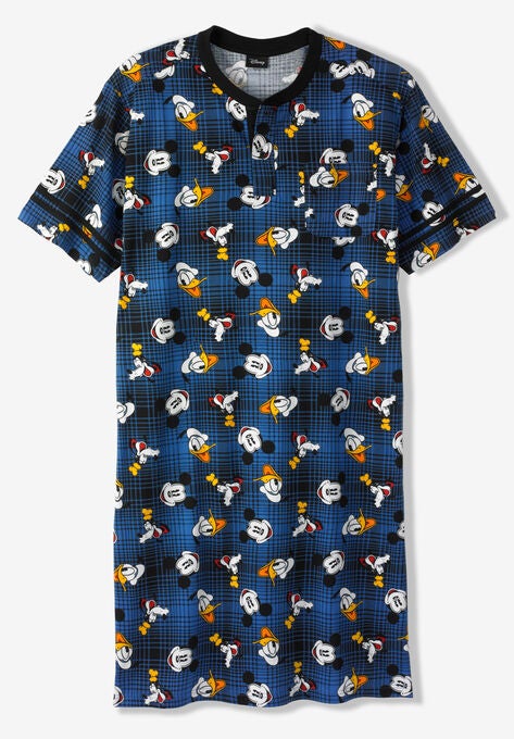 Licensed Novelty Nightshirt, MICKEY FRIENDS PLAID, hi-res image number null