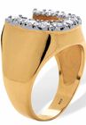 18K Gold over Sterling Silver Cubic Zirconia Horseshoe Ring, , on-hover image number 1