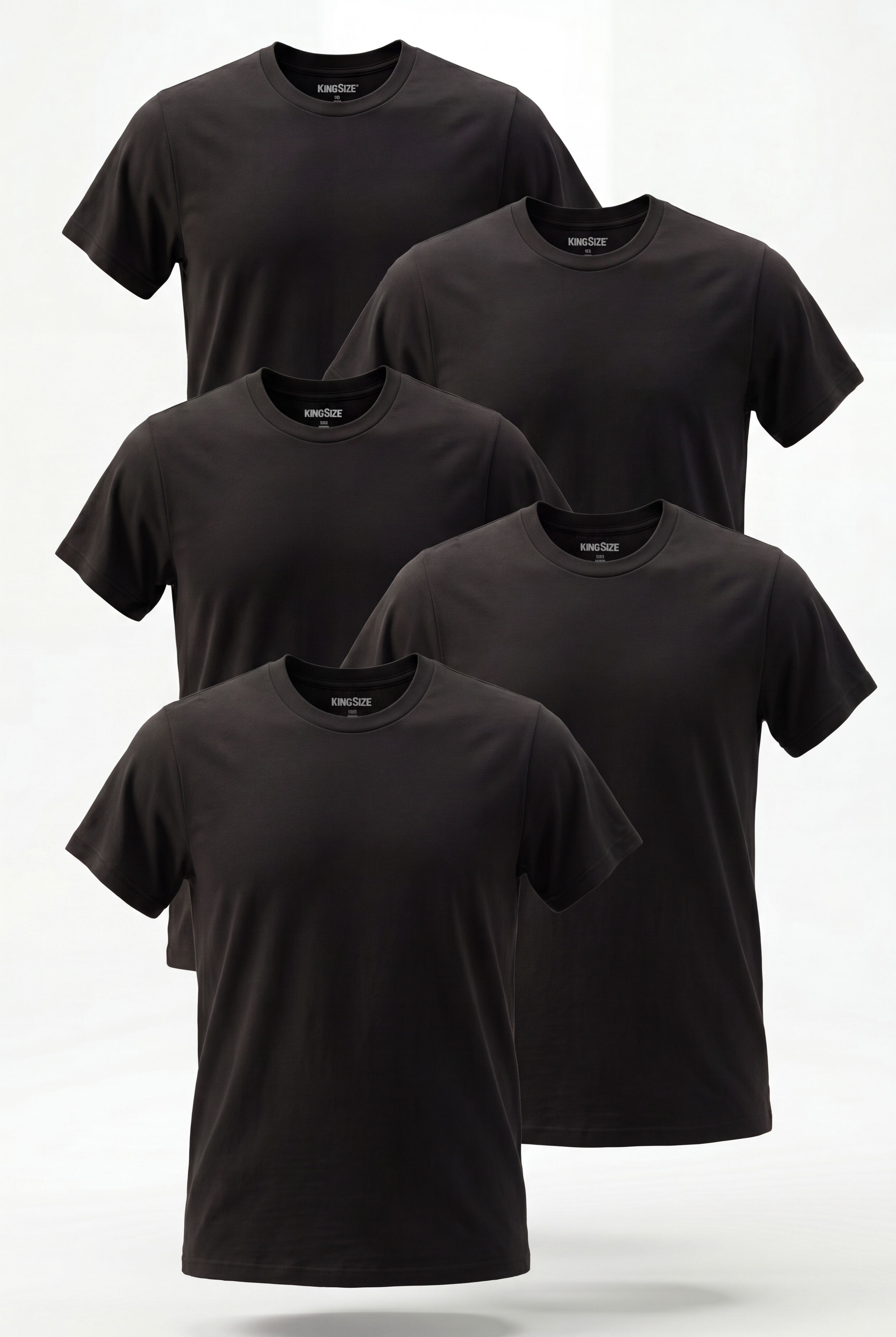 5-pack Cotton Crewneck Undershirts, BLACK, alternate image number 2