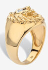 Men's Gold over Sterling Silver Genuine Diamond Accent Lion Ring, , on-hover image number 1