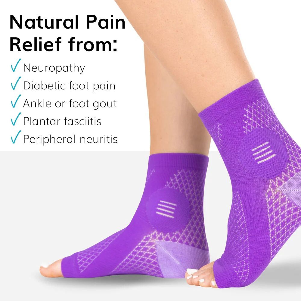 Neuropathy Socks, PURPLE, alternate image number 2