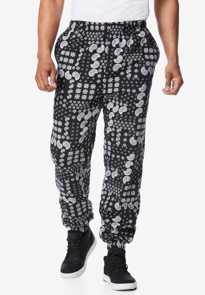Fleece Elastic Cuff Sweatpants, BANDANA, hi-res image number null