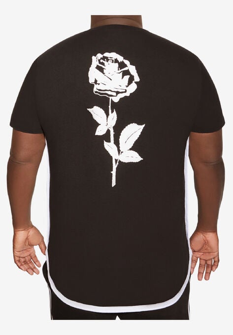 MVP Collections® Screenprint Hi-Lo T-Shirt, BLACK, hi-res image number null