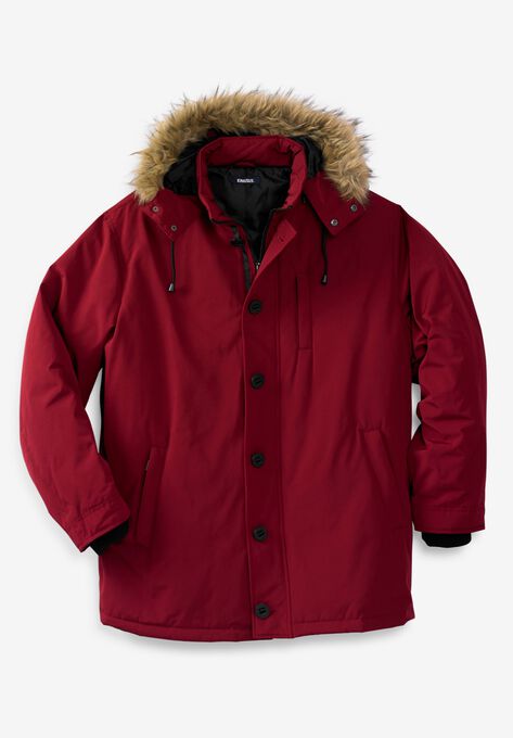 Arctic Down Parka with Detachable Hood and Insulated Cuffs, RICH BURGUNDY, hi-res image number null