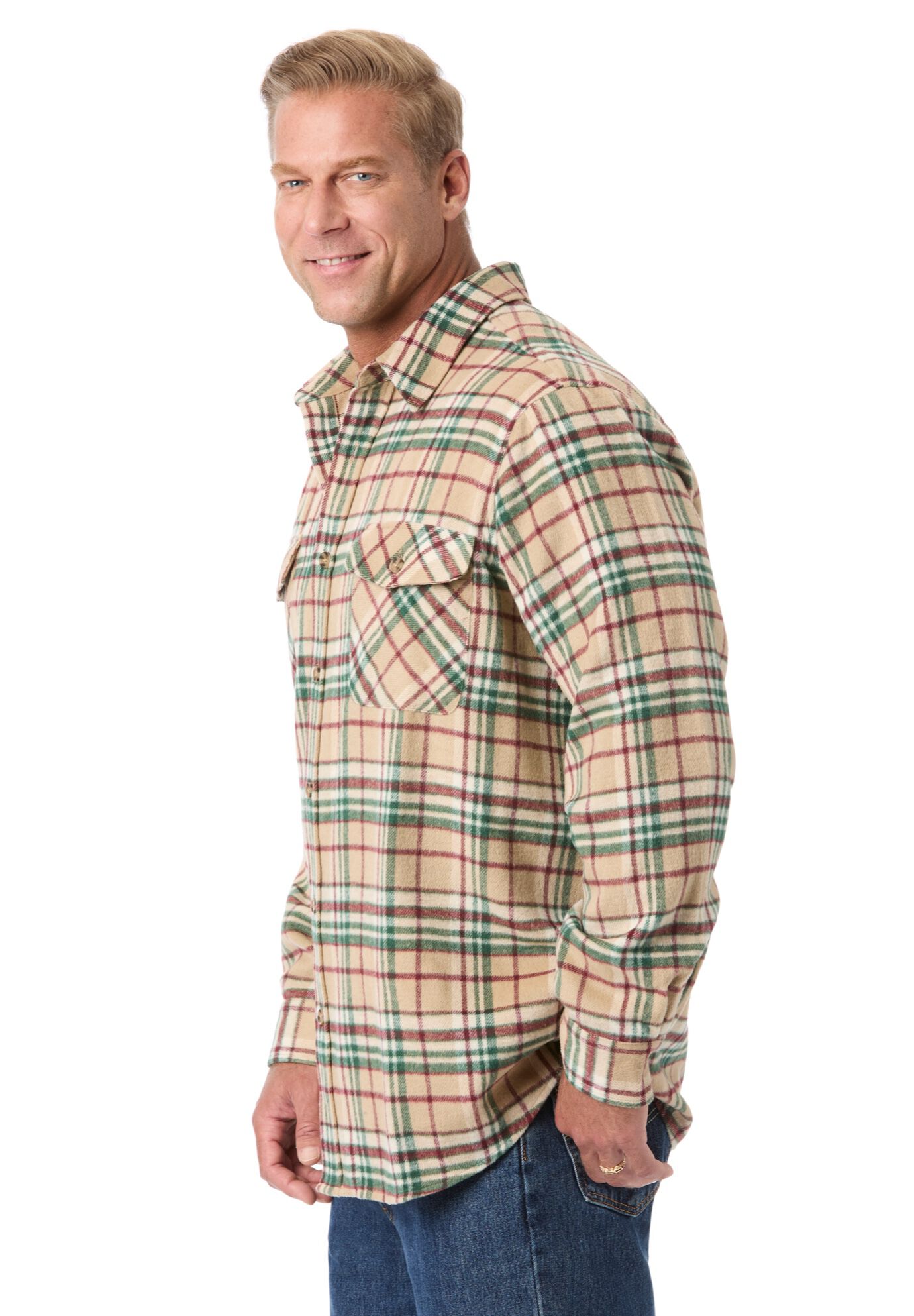 The Brawny Flannel, KHAKI PLAID, alternate image number 2