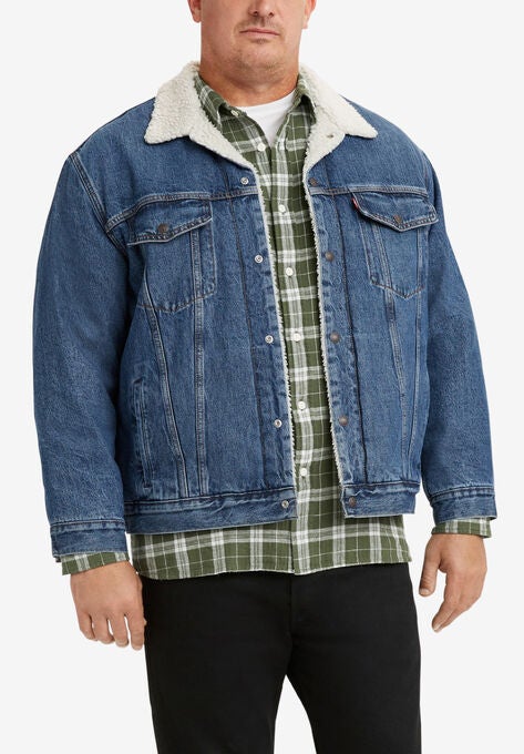 Sherpa Trucker Jacket, TELEVISION DARK WASH, hi-res image number null
