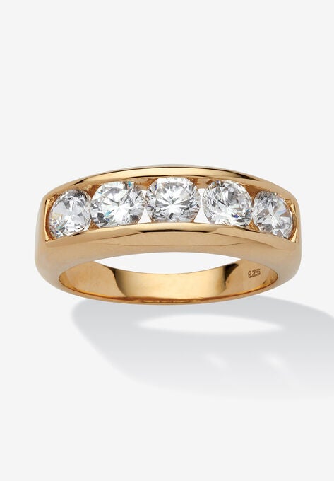 Men's 2.50 TCW CZ Wedding Band in Gold-Plated Sterling Silver, GOLD, hi-res image number null