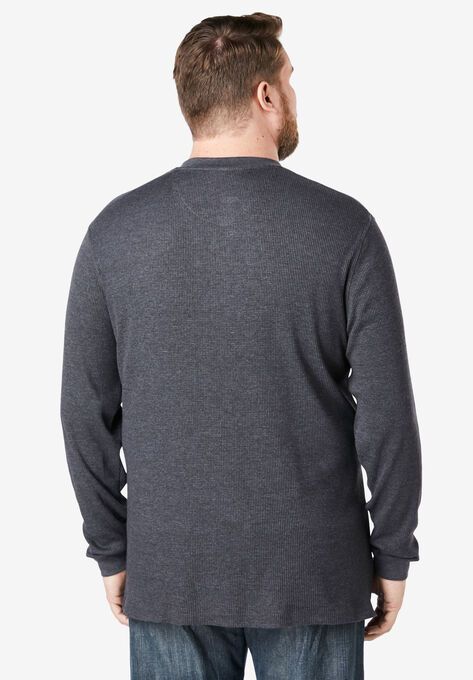 Waffle-Knit Thermal Henley Tee, , on-hover image number null