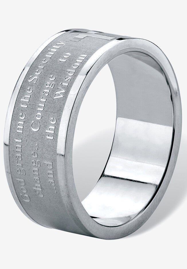 Stainless Steel Serenity Prayer Ring (7Mm), , on-hover image number null