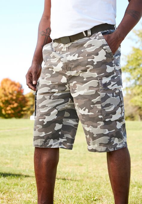 12" Side Elastic Cargo Short with Twill Belt, , alternate image number null