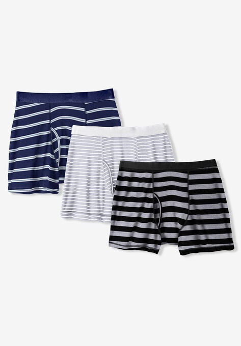 Cotton Boxer Briefs 3-Pack, NOVELTY STRIPE, hi-res image number null