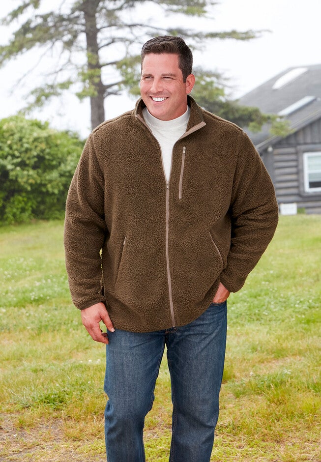 Zip-Front Sherpa Jacket, , alternate image number 1