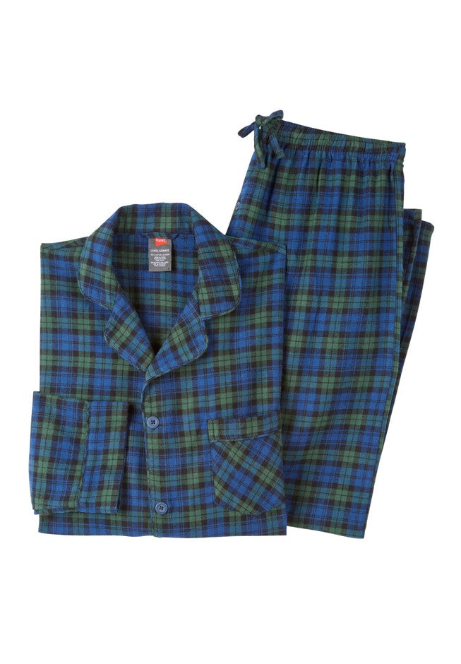 Hanes® Flannel Pajamas, BLACK WATCH, hi-res image number 0