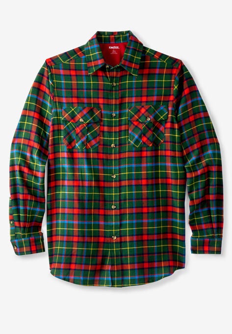 Plaid Flannel Shirt, HOLIDAY MULTI PLAID, hi-res image number null