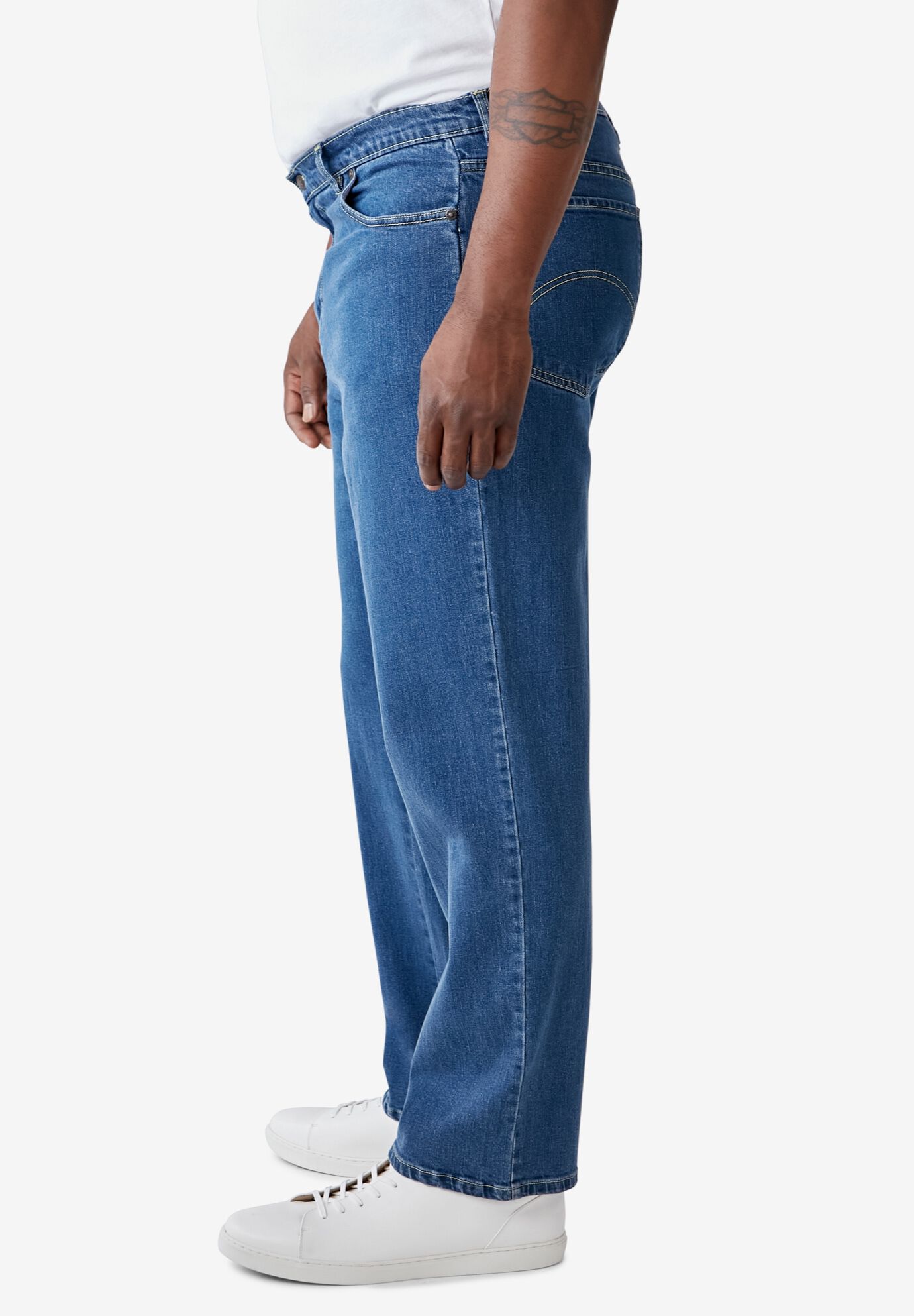 Liberty Blues&trade; Loose Fit 5-Pocket Stretch Jeans, STONEWASH, alternate image number 3