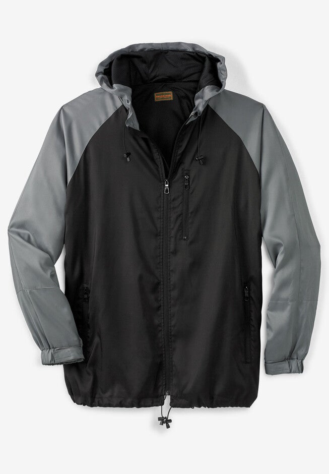 Lightweight Packable Performance Windbreaker Jacket, BLACK COLORBLOCK, hi-res image number 0
