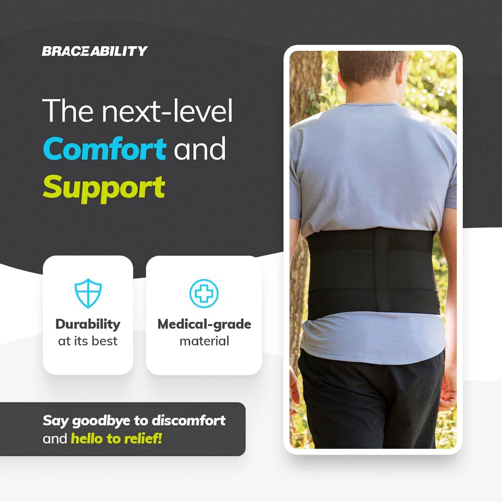 Lumbar Back Brace, BLACK, alternate image number 5