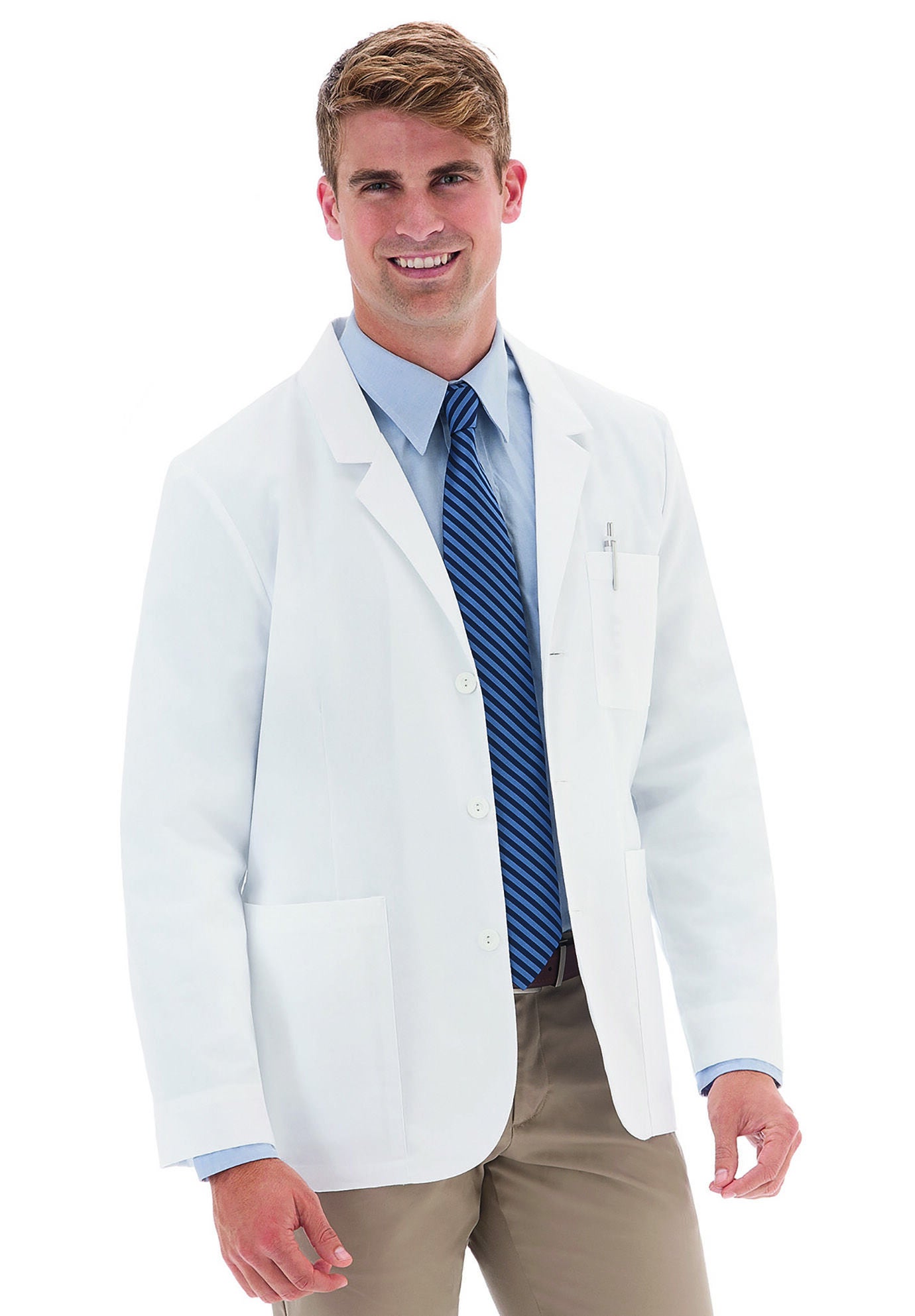 Men'S 30 inches Lab Coat, WHITE, hi-res image number 0
