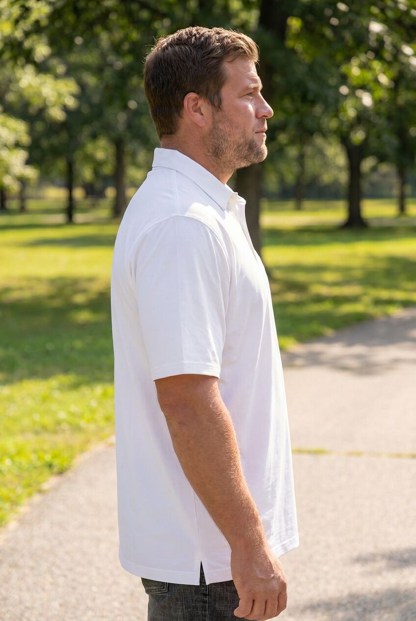Big and Tall Americana Polo from KingSize, WHITE, alternate image number 3