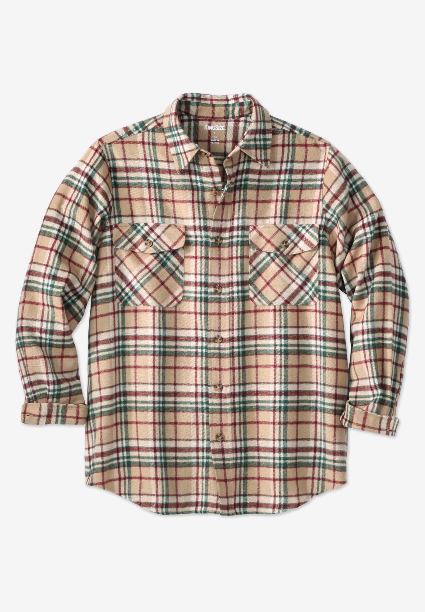 The Brawny Flannel, KHAKI PLAID, hi-res image number 0