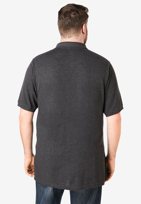 Longer-Length Piqué Polo Shirt, , alternate image number null