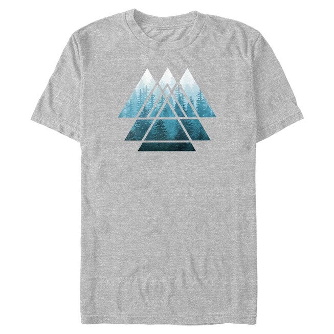 Sacred Geometry Triangles - Misty Forest, ATHLETIC HEATHER, hi-res image number 0