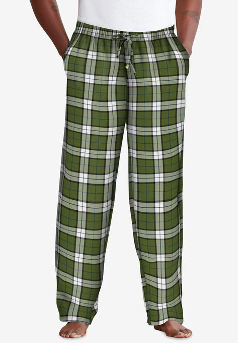 Flannel Plaid Pajama Pants, OLIVE PLAID, hi-res image number null