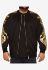 MVP Collections® Gold Print Bomber Jacket, ONYX, hi-res image number null