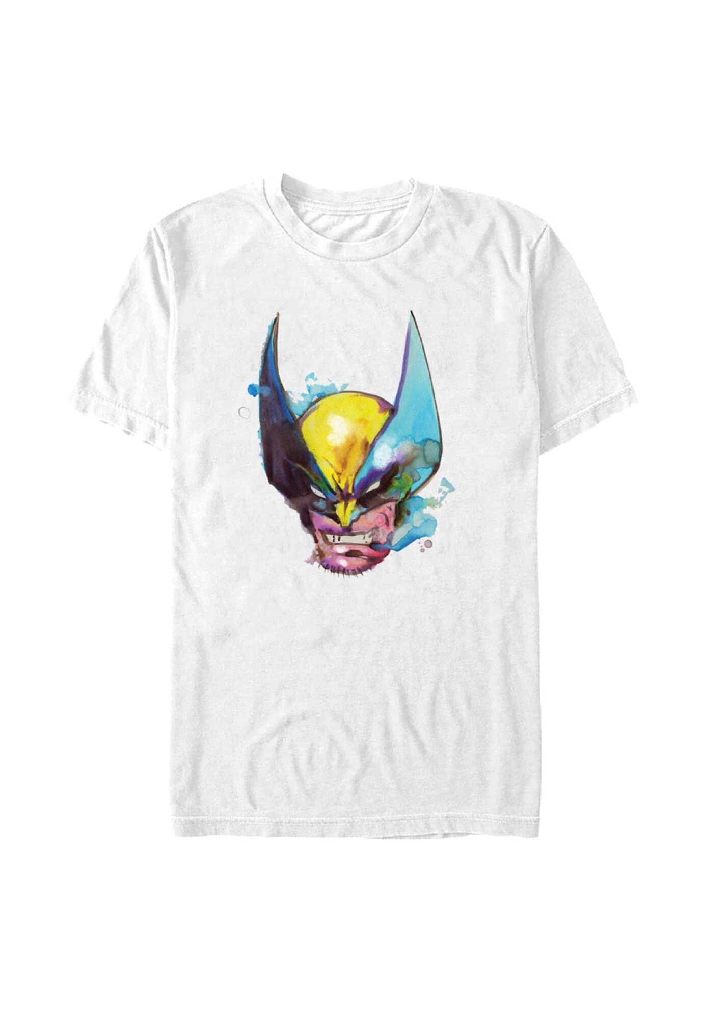 Wolverine Face Watercolor Tops & Tees, WHITE, hi-res image number 0