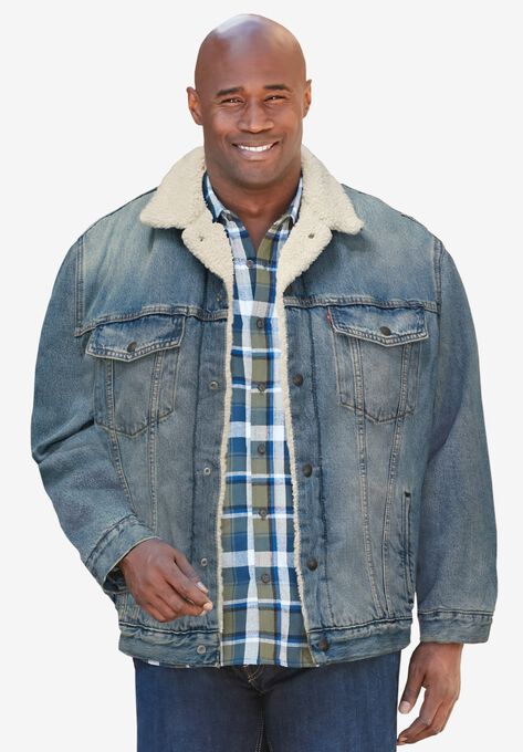 Sherpa Trucker Jacket, MUSTARD WASH, hi-res image number null