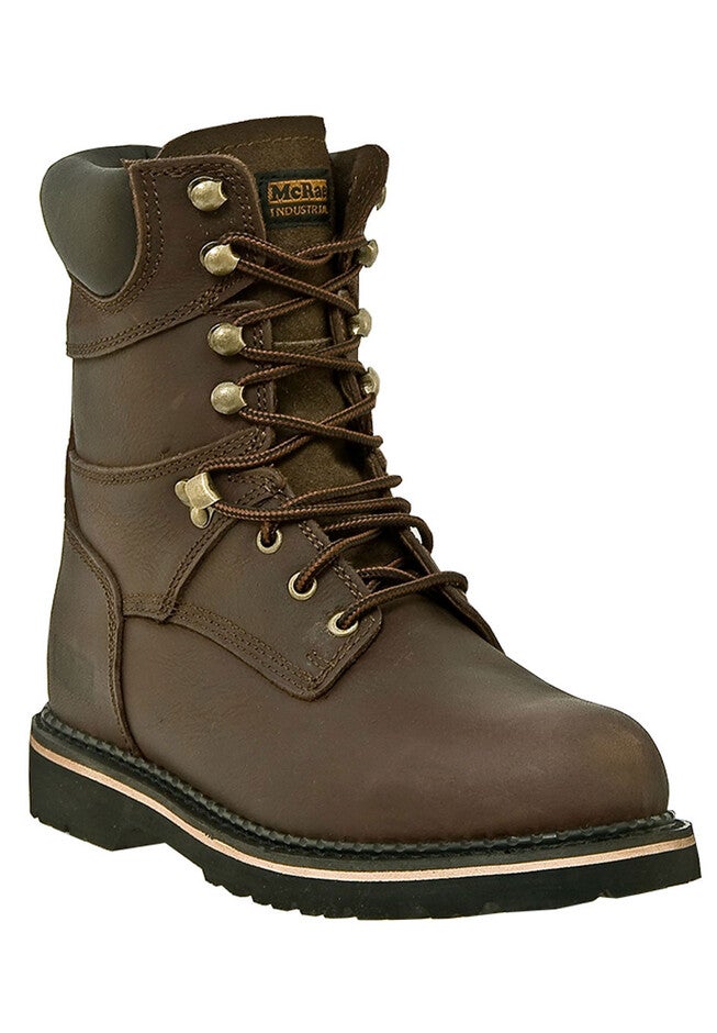 McRae 8 inches Soft Toe Lace Boots, DARK BROWN, hi-res image number null
