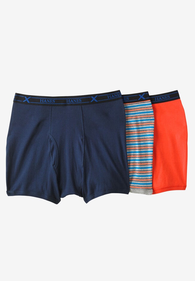 Hanes® FreshIQ® X-Temp® ComfortCool® Boxer Briefs 3-Pack, ORANGE NAVY MULTI, hi-res image number null