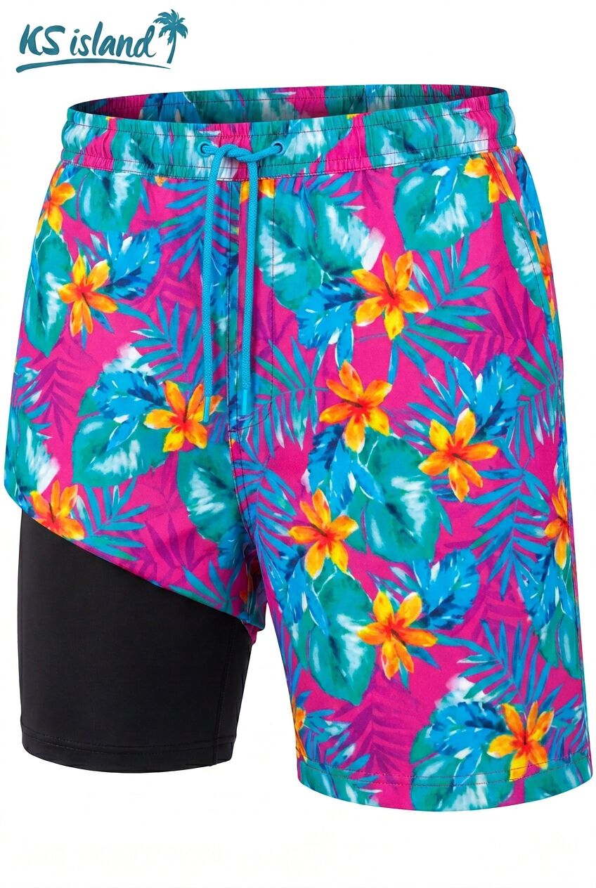 5 inches Swim Shorts with Super Stretch Liner, HULA PALM, alternate image number 5