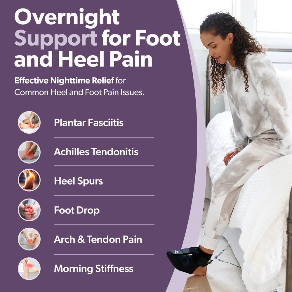 Plantar Fasciitis Night Sock Splint, BLACK, alternate image number 4