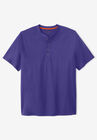 Boulder Creek® Heavyweight Short-Sleeve Henley Shirt, BRIGHT PURPLE, hi-res image number null