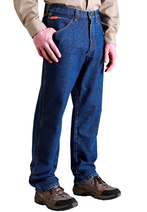 Flame Resistant Relaxed Fit Jeans by Wrangler®, ANTIQUE INDIGO, hi-res image number null